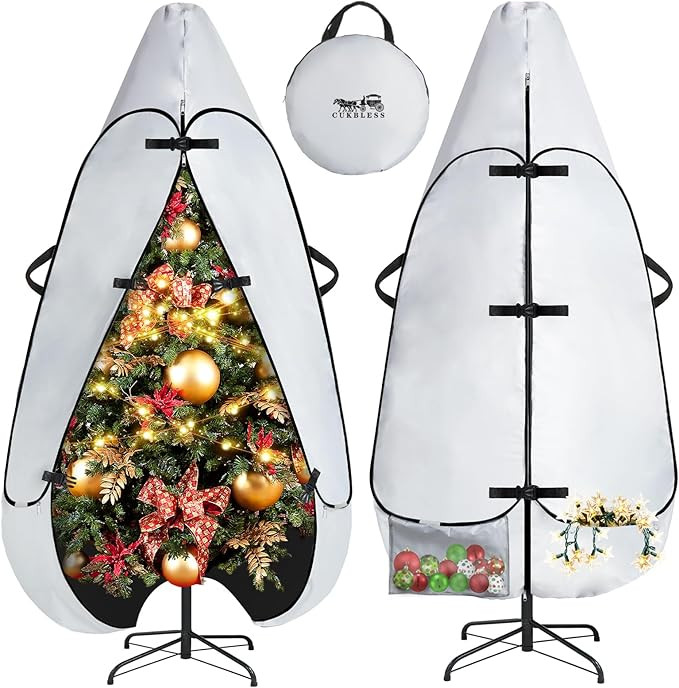 9FT Christmas Tree Covers for Upright Sacks Storag,Waterproof Standing Christmas Tree Storage,Sta... | Amazon (US)