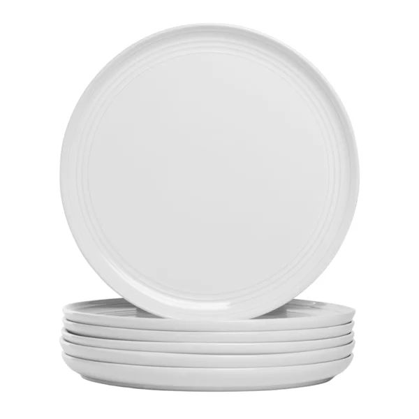 White Double Line 10.5" Dinner Plate (Part number: DBL-1-WHT-6) (Set of 6) | Wayfair North America