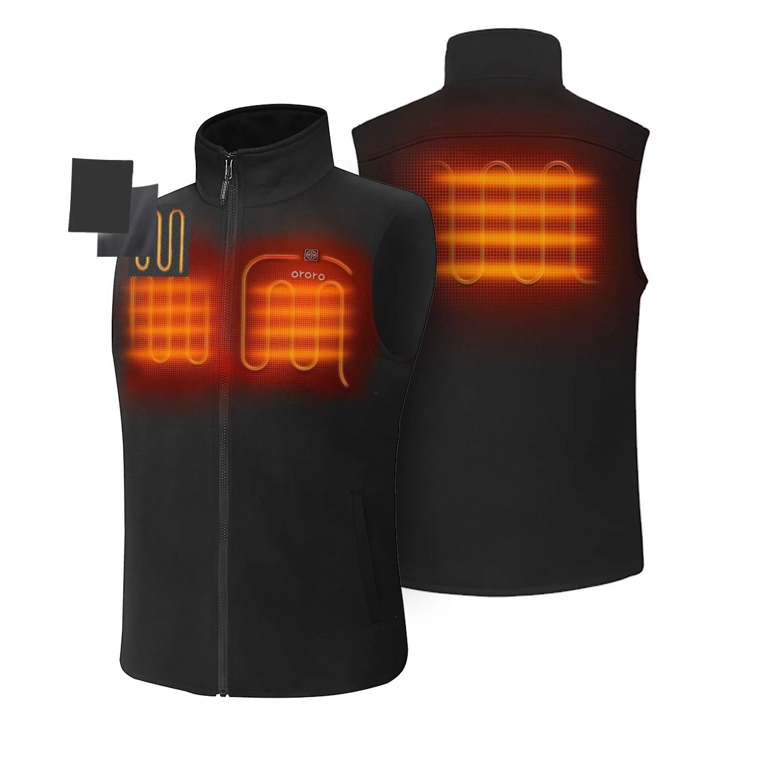 ORORO Men's Fleece Heated Vest with Battery Pack - Walmart.com | Walmart (US)