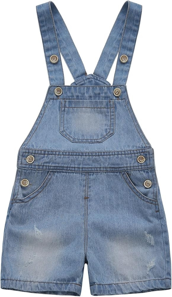 KIDSCOOL SPACE Baby Girl Boy Jean Overalls,Toddler Summer Denim Shortall | Amazon (US)