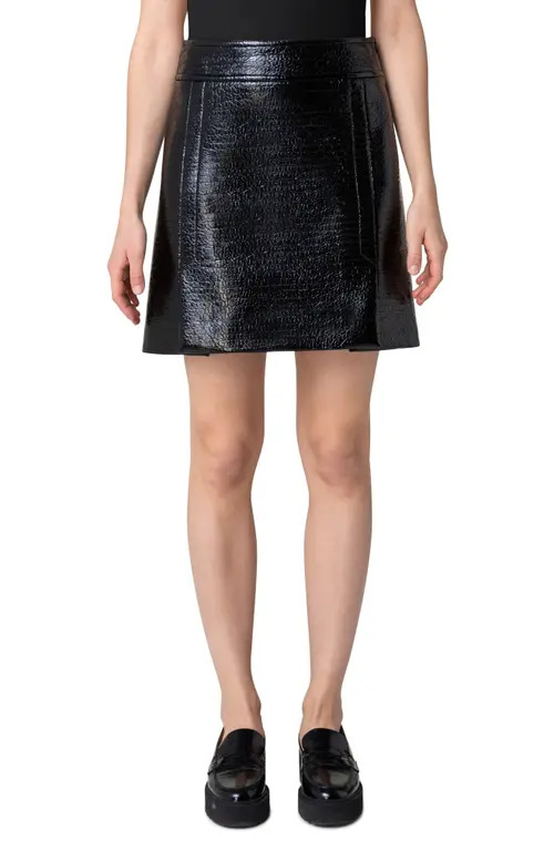 Akris punto Faux Leather Skirt in Black at Nordstrom, Size 10 | Nordstrom