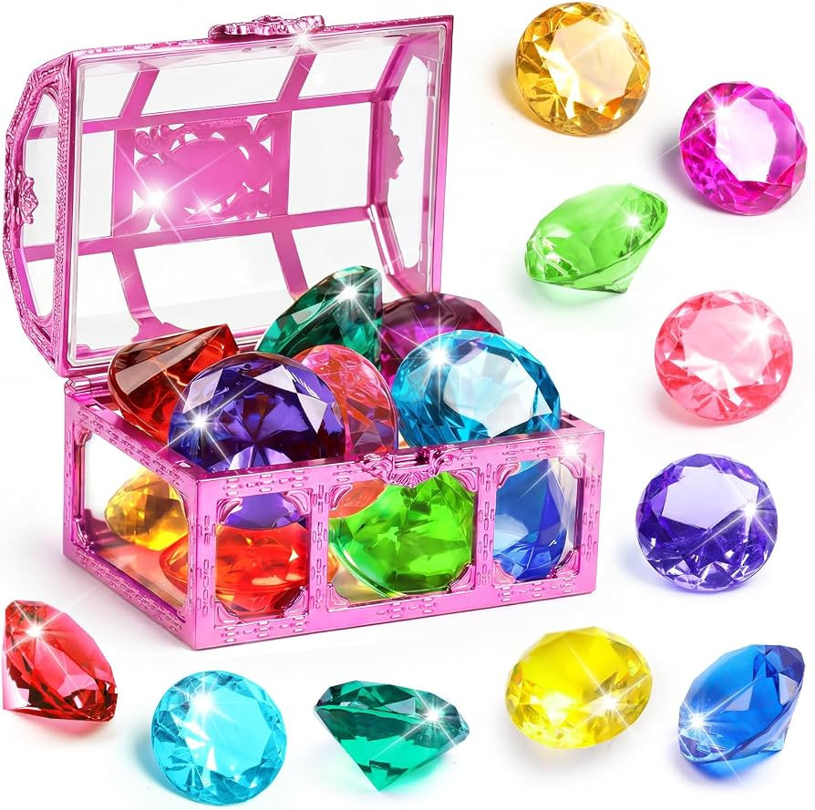 Diving Gems Pool Toys with Purple Treasure Chest Toy for Girls Age 3-10 | Amazon (US)