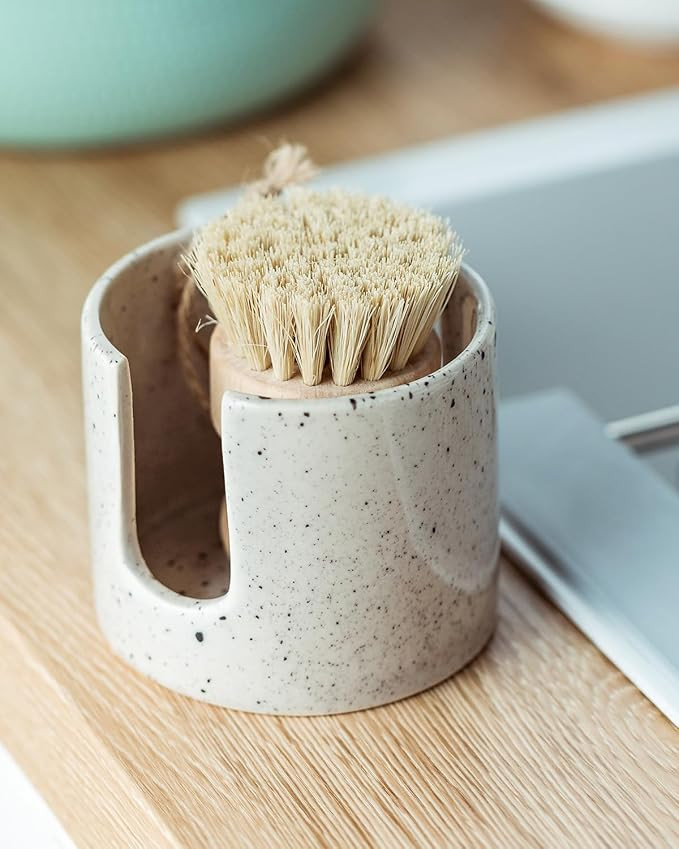 Kitchen Sink Sponge Holder, Dish Sponge Rack Ceramic Brush Holder Farmhouse Kitchen Dish Rack for... | Amazon (US)