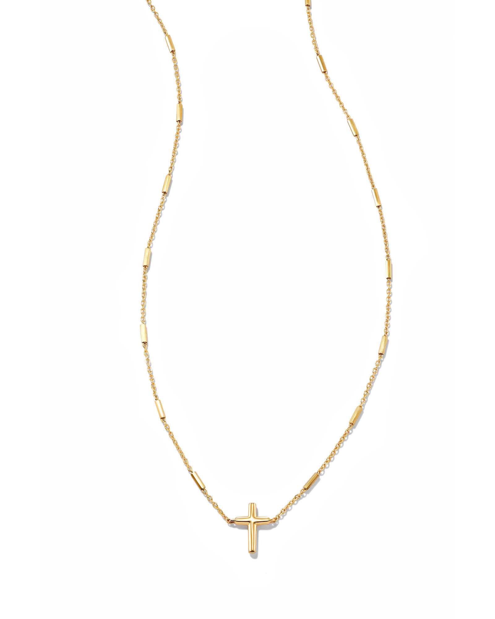 Delicate Cross Pendant Necklace in 14k Yellow Gold | Kendra Scott