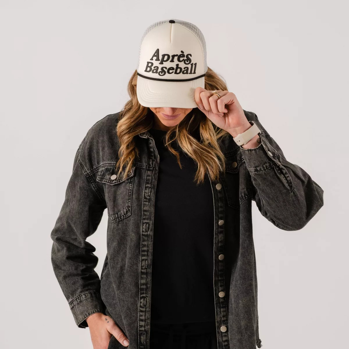 Talisman Apr\u00e8s Baseball White and Black Foam Trucker Hat | Target