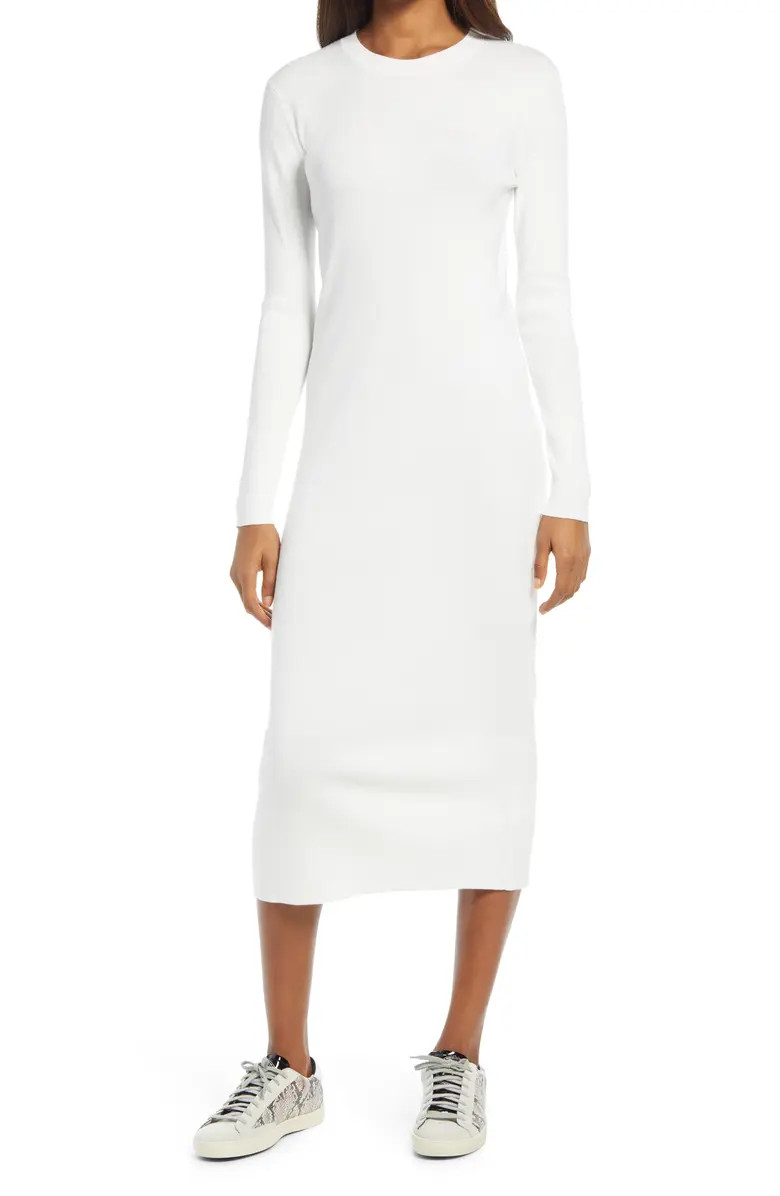 Crewneck Long Sleeve Midi Sweater Dress | Nordstrom