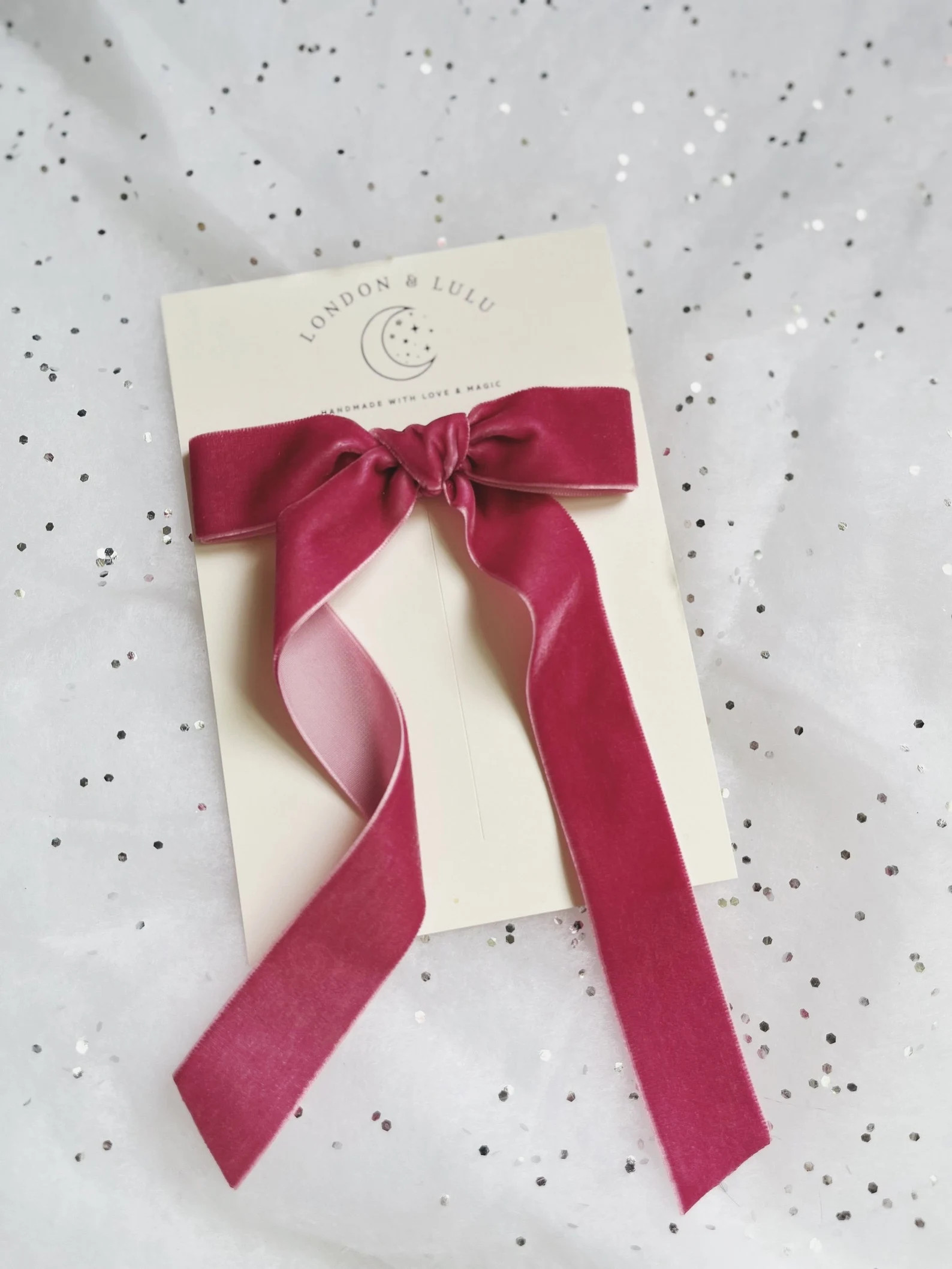 Mauve Pink Long Velvet Ribbon Hair Bow Clip Womens Girls Storybook Fairytale Princess French Styl... | Etsy (US)