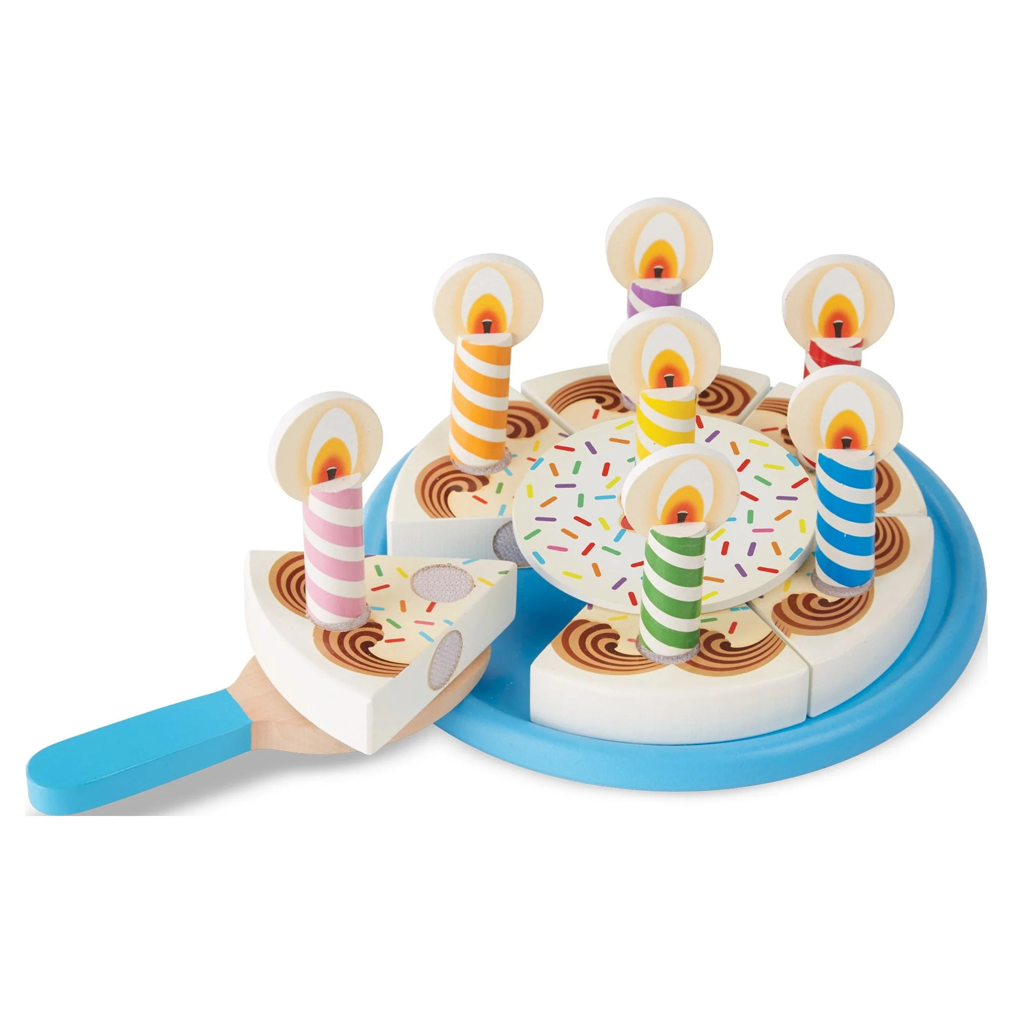 Melissa & Doug Birthday Party Cake - Wooden Play Food With Mix-n-Match Toppings and 7 Candles | Walmart (US)