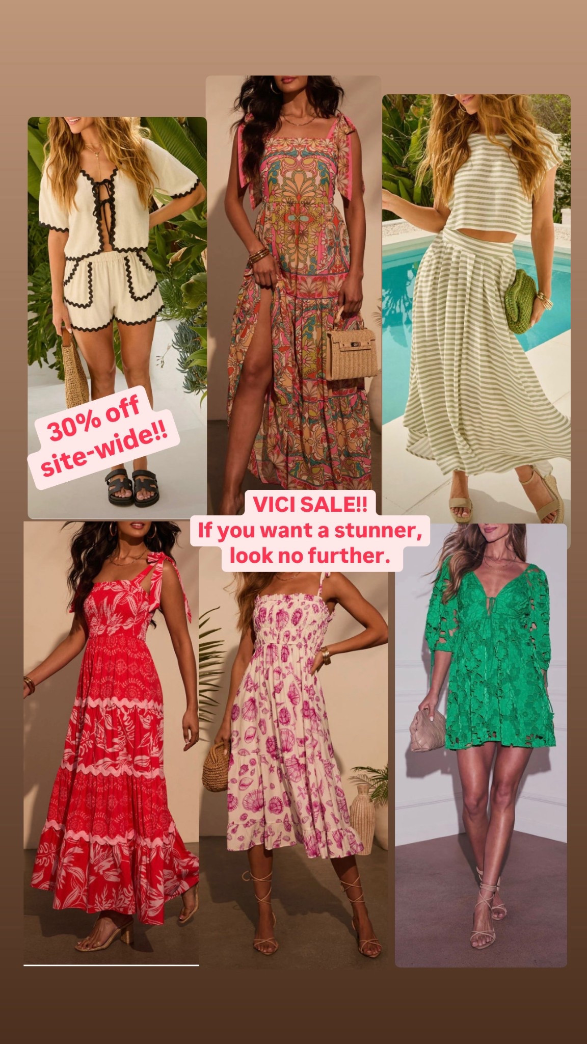 If you want something stunning AND on sale, shop @vici now while 30% off site-wide in the LTK app. So many beach dresses, matching sets and summer looks. #vacationoutfit #beachdress #summeroutfit #springoutfit #sale #vici 

#LTKSpringSale #LTKSaleAlert