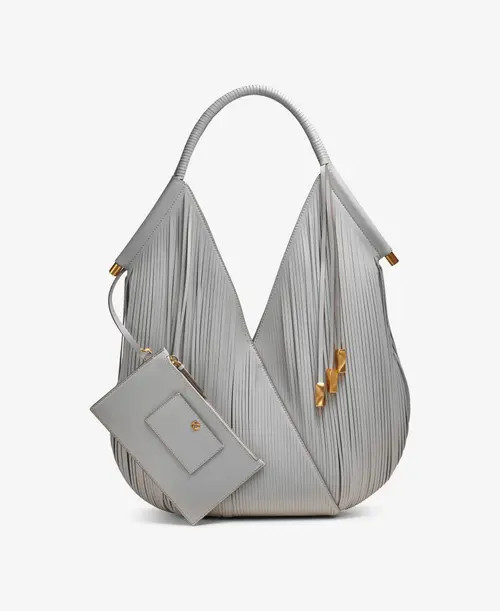 Donna Karan New York Baldwin Large Lasercut Shoulder Bag in Zinc at Nordstrom | Nordstrom