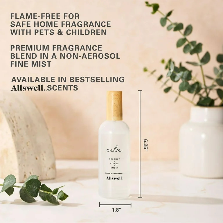 Allswell Calm (Coconut + Citrus + Amber) Scented Room and Linen Spray 3.4 Fl Oz (100mL). | Walmart (US)