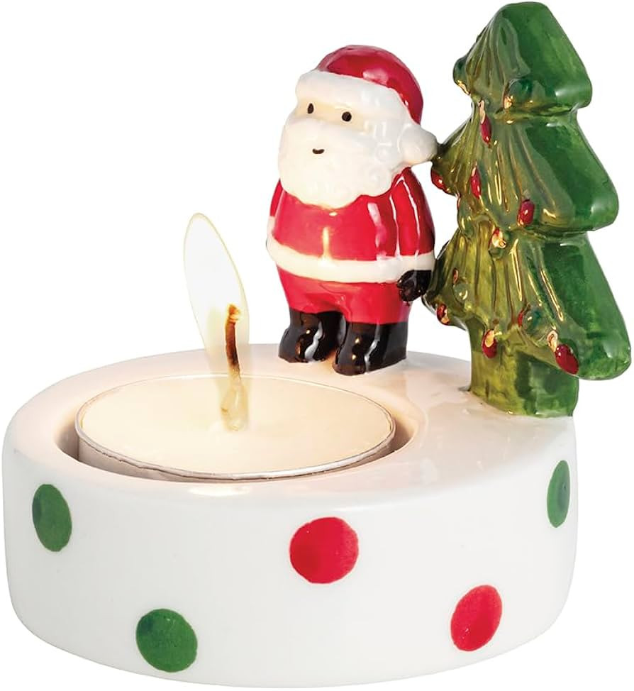 Mud Pie Christmas Santa Tea Light Holder Set | Amazon (US)
