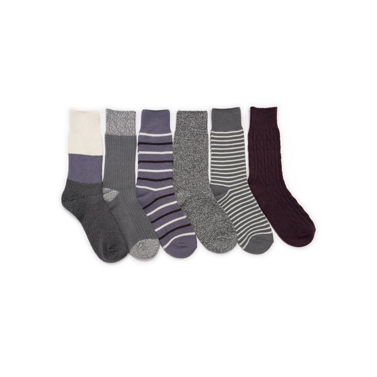 Muk Luks Women's Crew Boot Socks, 6-Pack, Fits Shoe Sizes:  6-10 - Walmart.com | Walmart (US)