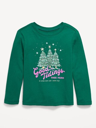 Long-Sleeve Holiday Graphic T-Shirt for Toddler Girls | Old Navy (US)