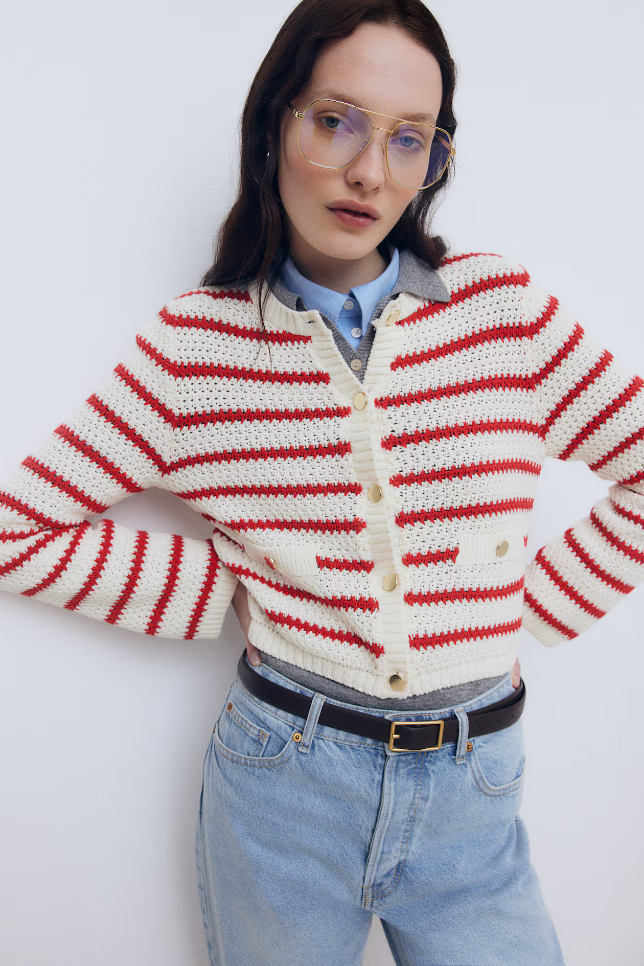 Textured-knit cardigan | H&M (UK, MY, IN, SG, PH, TW, HK)