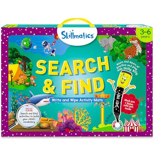 Skillmatics Search and Find Educational Game - Reusable Preschool Learning Activities, Perfect for Toddlers & Kids Who Love Toys, Art & Crafts, Builds Vocabulary, Gifts for Ages 3, 4, 5, 6 | Amazon (US)