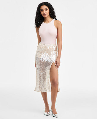 Women's Paillette Slip Skirt | Macy's