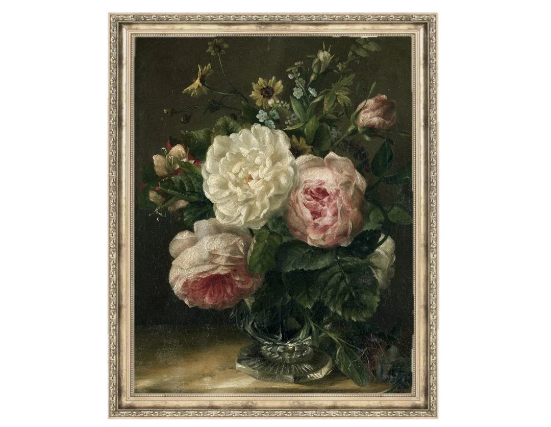 Antique Bouquet | Vintage Flower Art Prints | Antique Painting | Vintage Artwork | Gallery Wall A... | Etsy (US)
