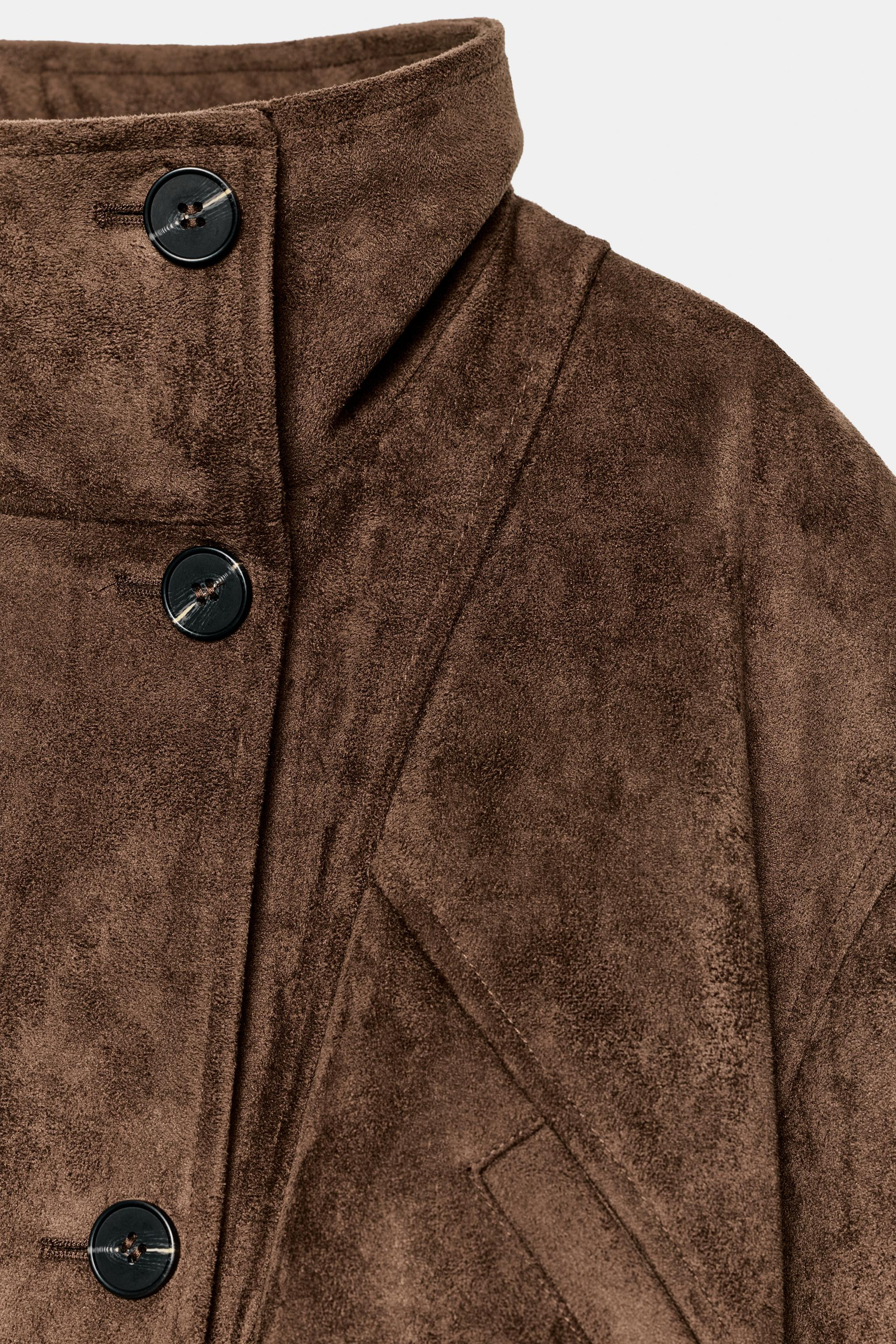 FAUX SUEDE BELTED JACKET | Zara US