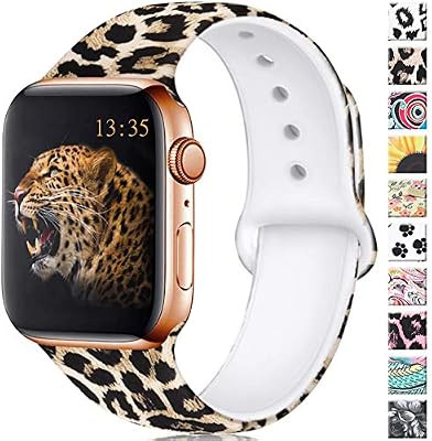 Haveda Leopard Bands Compatible for Apple Watch 40mm Series 5 Series 4, Soft Cheetah Pattern 38mm... | Amazon (US)
