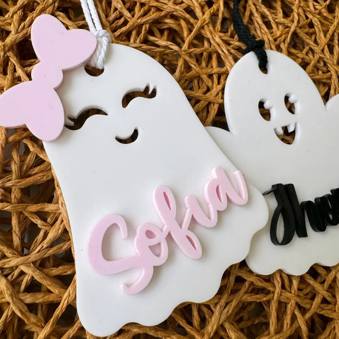 Ghost Halloween Boo Basket Tag Halloween Personalized Boo Bag Tag With Name Ghost Halloween Theme... | Etsy (US)