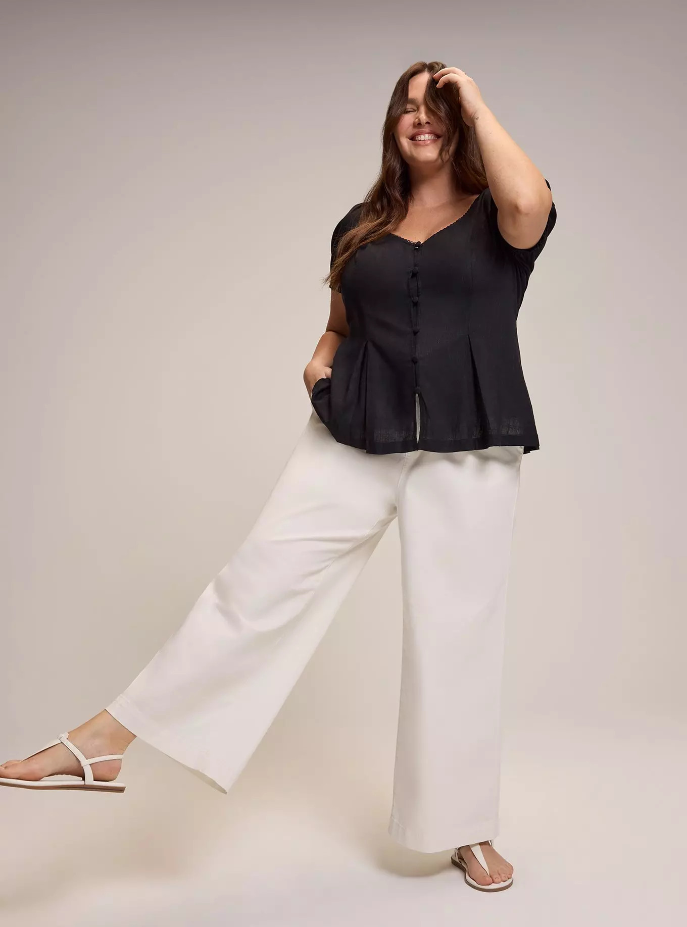 Belle Isle Wide Leg Ankle Trouser | Torrid (US & Canada)