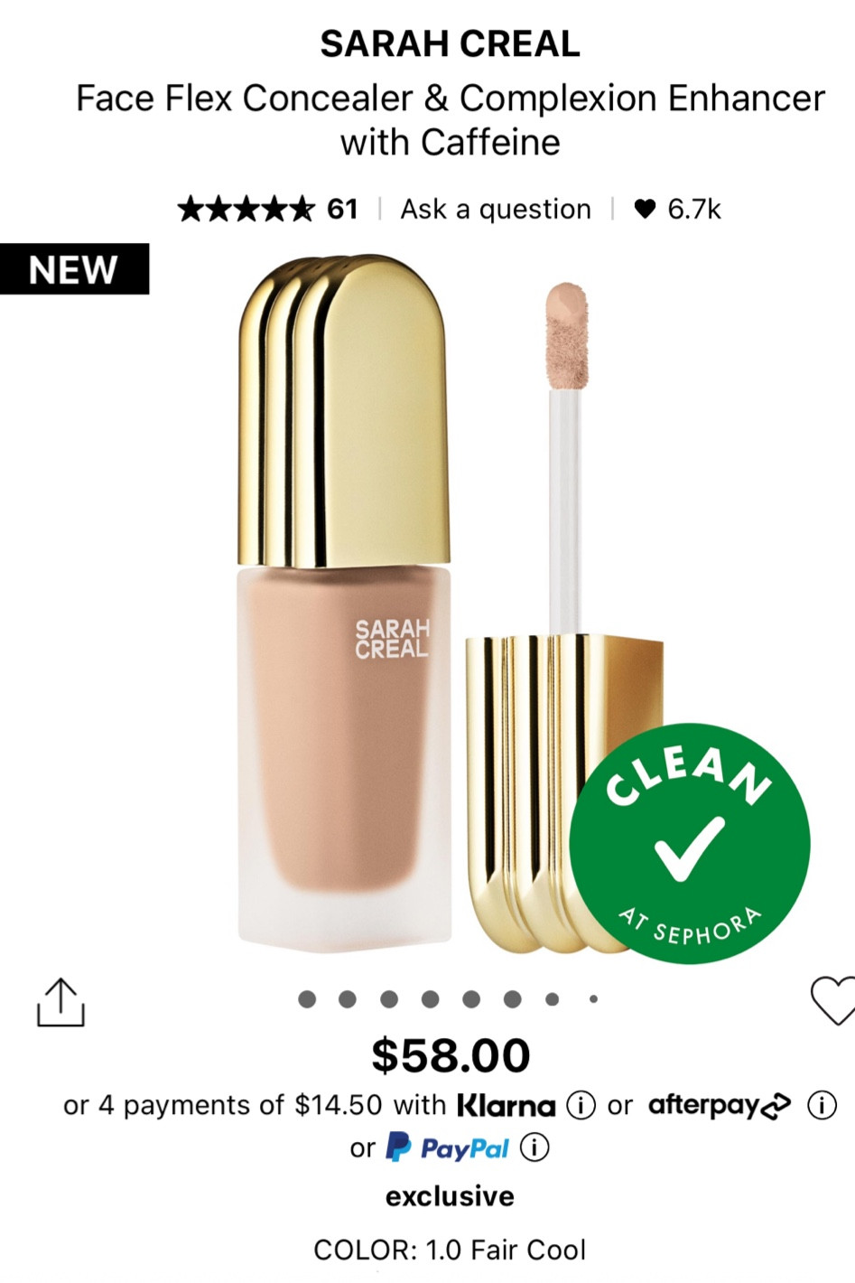 OMG, this packaging is everything if I were to buy a luxe concealer this is the one I’d want and it’s switched natural approved

#sarahcrealconcealer