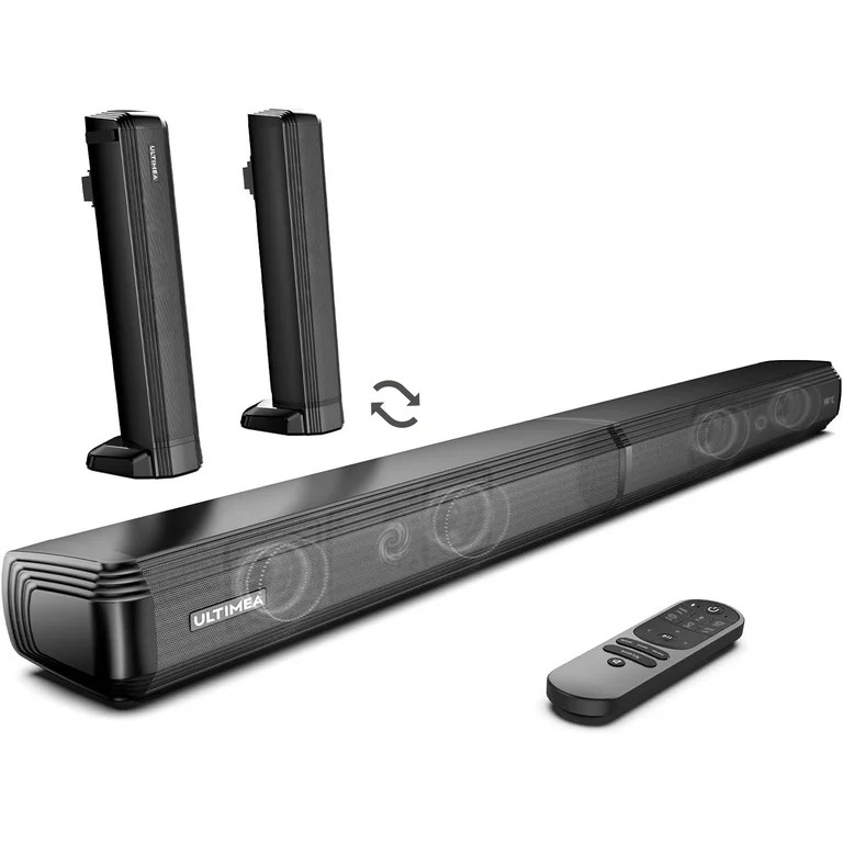 ULTIMEA 2.2ch Sound Bar for TV, Built-in Dual Subwoofer, 2 in 1 Separable Bluetooth 5.3 Soundbar ... | Walmart (US)