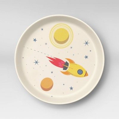 7.25&#34; Melamine and Bamboo Spaceship Kids Dinner Plate - Pillowfort&#8482; | Target