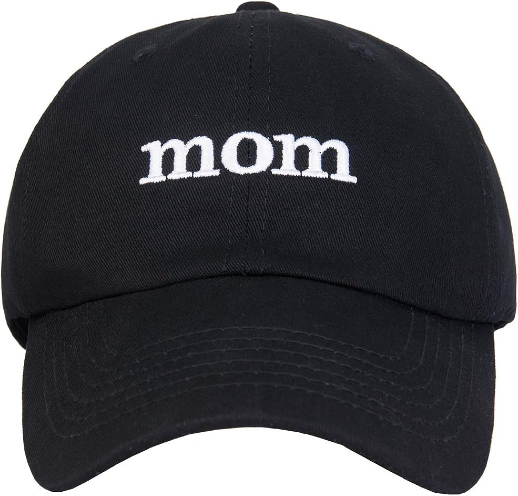 Mom Hat with White Embroidered Classic Wild Baseball Hat for Women | Amazon (US)