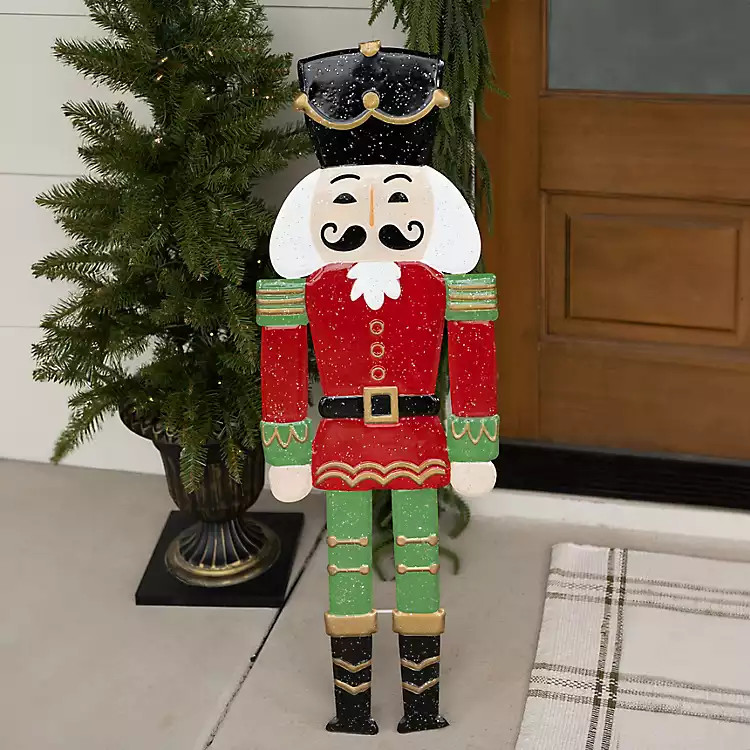Holly Nutcracker Metal Outdoor Porch Easel | Kirklands