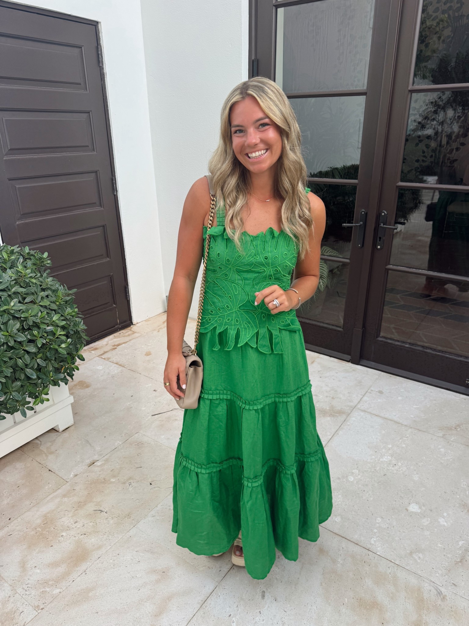 Green Anthropologie dress for honeymoon! Vacation outfit!! 

#LTKStyleTip #LTKTravel #LTKWedding