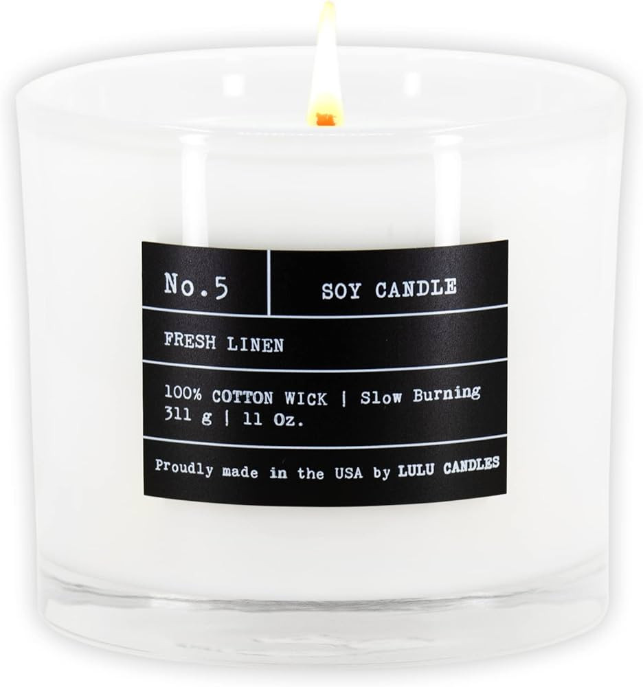 Lulu Candles | Fresh Linen | Luxury Scented Soy Jar Candle | Hand Poured in The USA | Highly Scen... | Amazon (US)