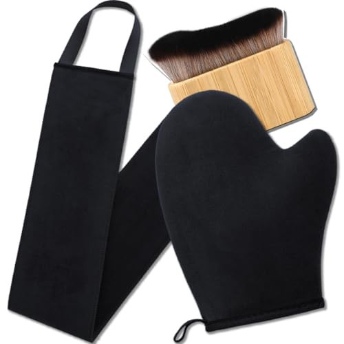 3 in 1 Self Tanning Mitts Self Tanner Mitt Applicator Kit - Tanning Glove for Self Tan Mitt, Tanning Brush for Self Tan Brush Back Tanning Applicator Kabuki Body Brush Self Tanner Back Applicator | Amazon (US)