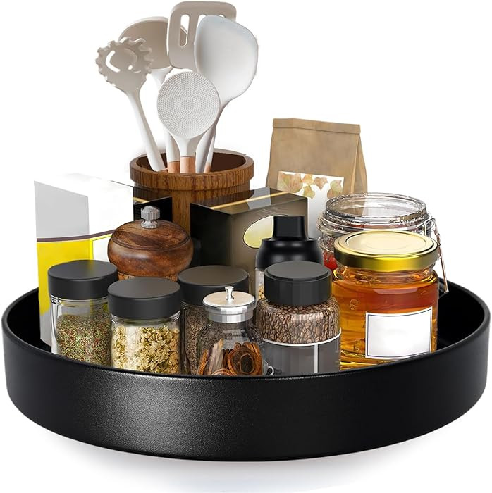 Metal Lazy Susan Organizer, 12 Inch Anti-Rust Turntable for Cabinet, Kitchen, Dining Table, Bathr... | Amazon (US)