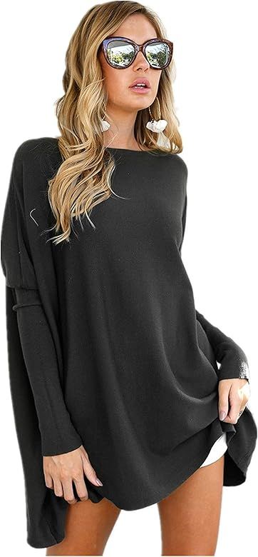 Women's Tunic Tops for Leggings Casual Oversized Shirts Batwing Long Sleeve Loose Fitting Pullove... | Amazon (US)