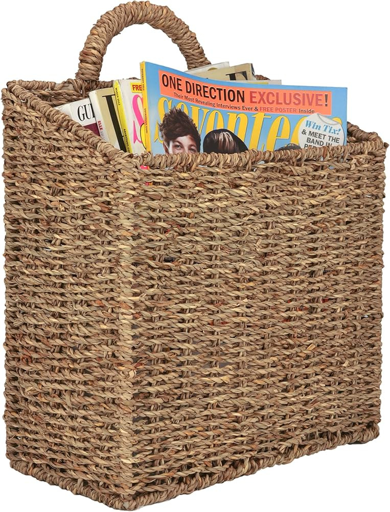 MyGift Rustic Woven Wall Hanging Storage Basket, Large Decorative Baskets | Amazon (US)