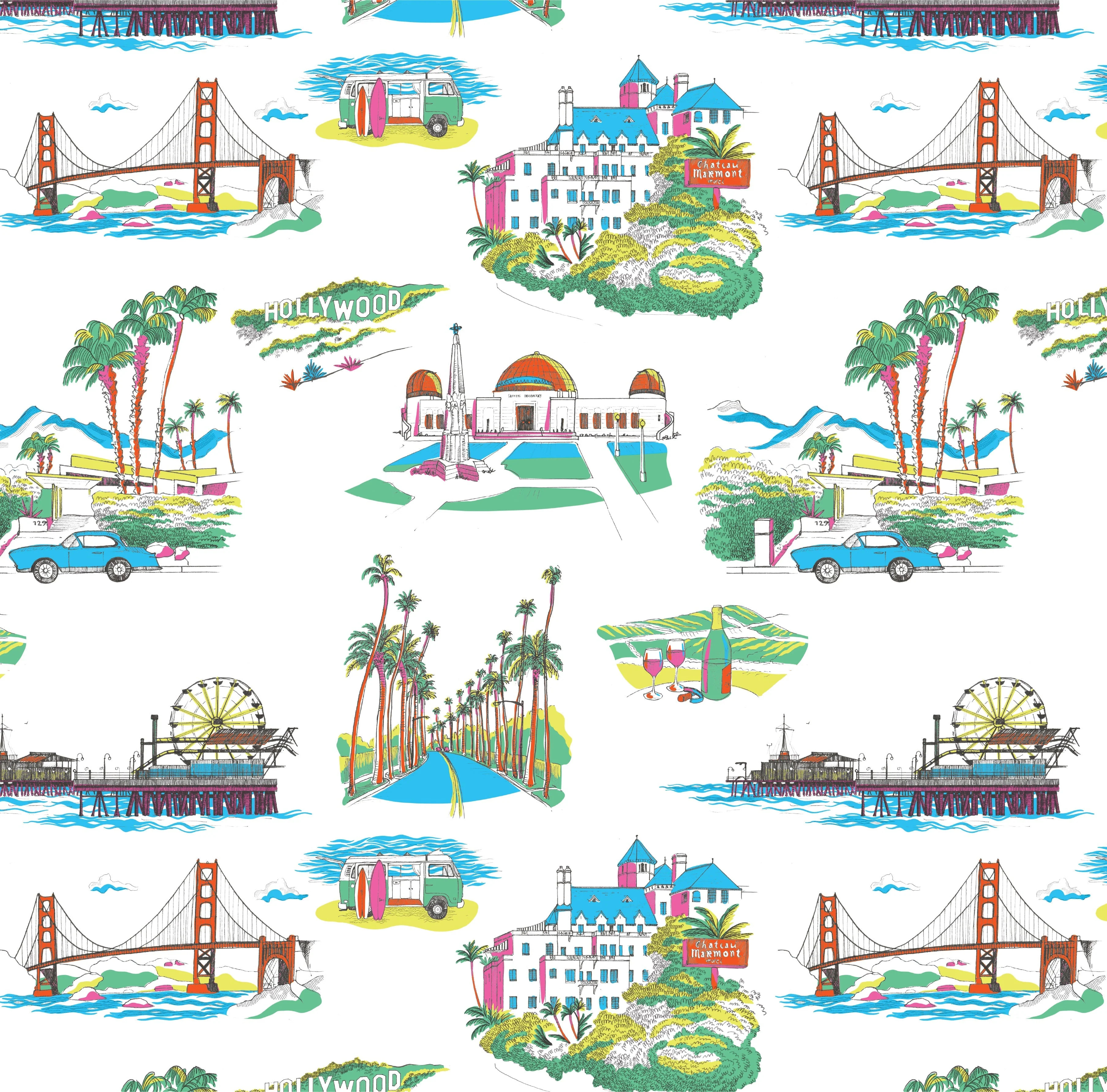 California Toile Peel & Stick Wallpaper | Katie Kime Inc