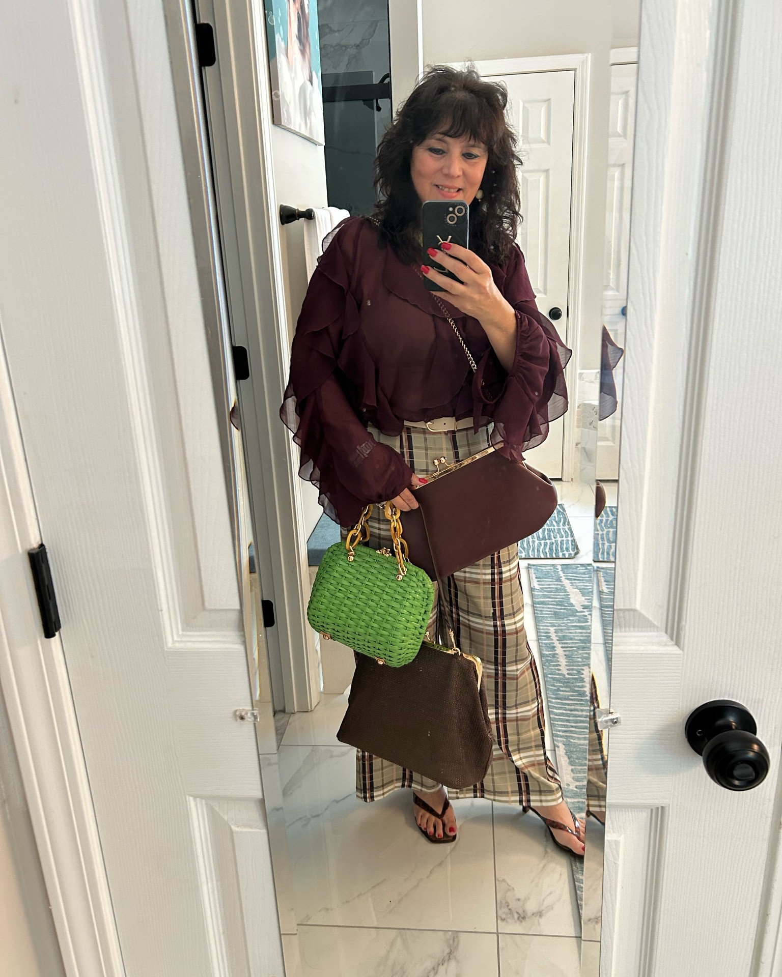 so many cute bags!! loving this whole look, the green woven bag is so fun and the brown and burgundy are classy too ✨ always be confident.  which one is your preference?

#LTKgrwm #LTKWorkwear #LTKMidsize