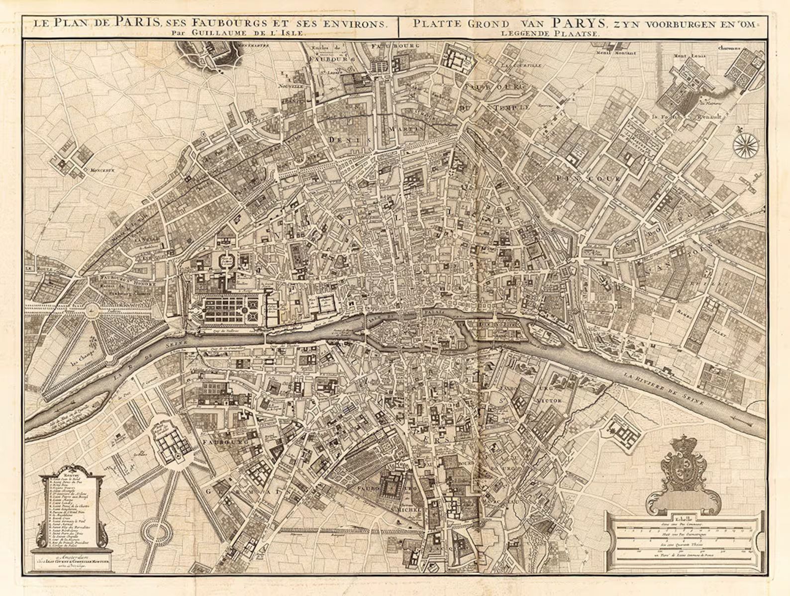 Vintage Map of Paris 1742 Old Map of Paris France Restoration | Etsy | Etsy (US)