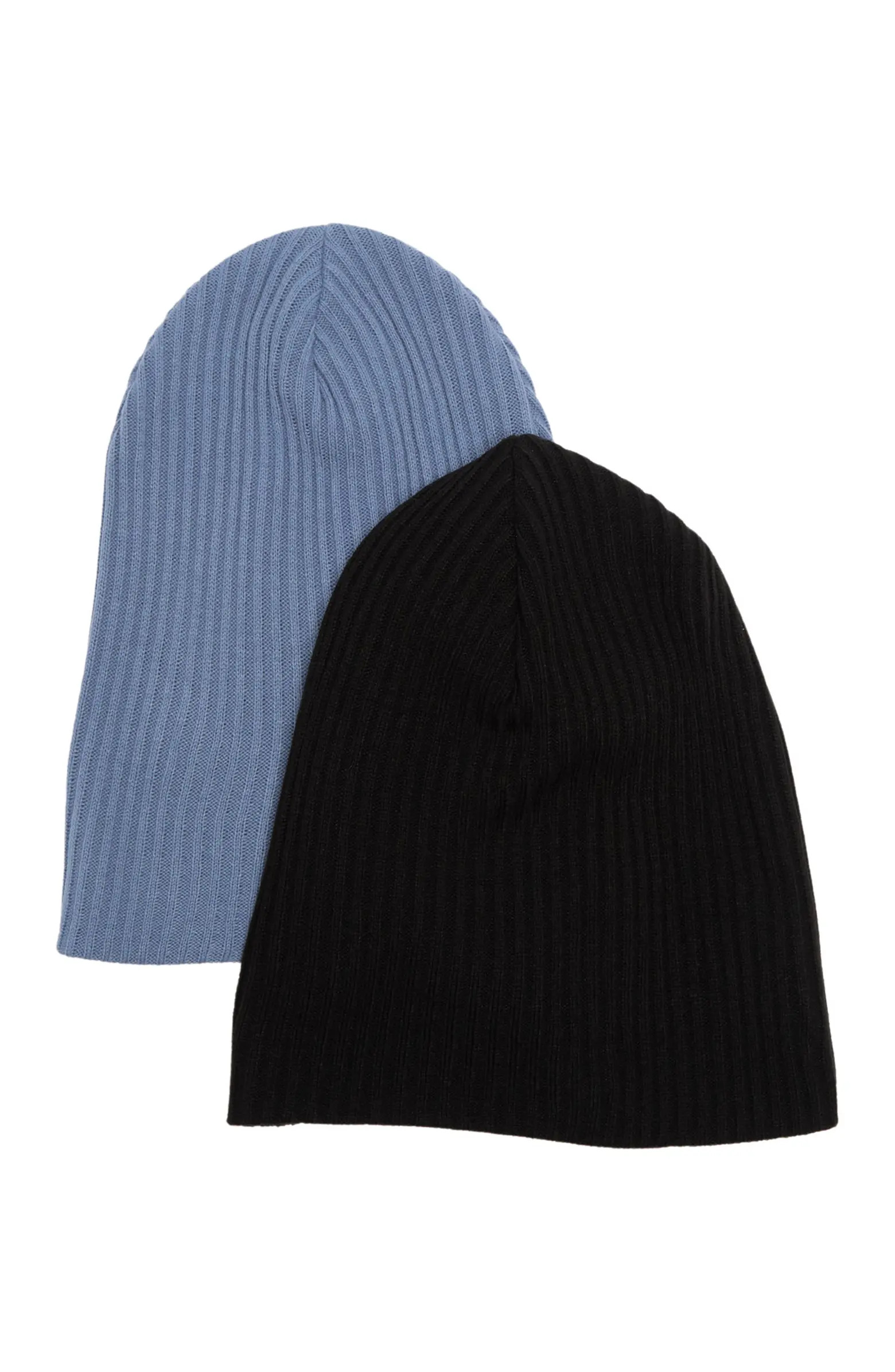 SOLE SOCIETY Ribbed Slouchy Beanie - Set of 2 | Nordstromrack | Nordstrom Rack