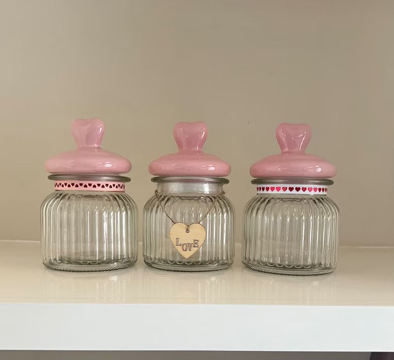 Heart Jars Medium - Etsy | Etsy (US)