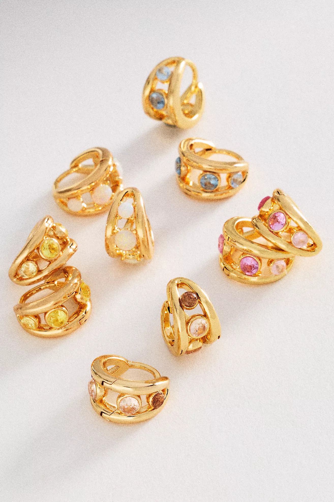 Split Crystal Huggie Hoop Earrings | Anthropologie (US)