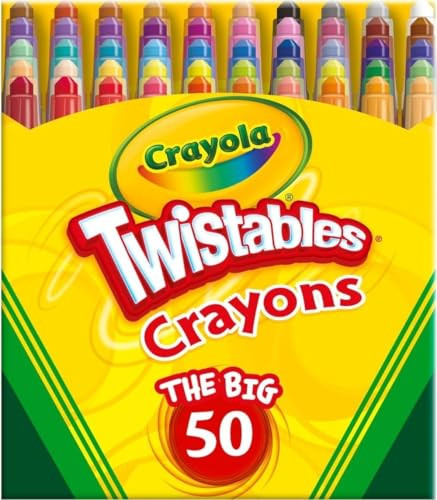 Crayola Mini Twistables Crayons for Kids (50ct), Cute Back to School Supplies for Kids, Crayons for Coloring Books, Gift for Toddlers Girls & Boys, Arts & Crafts, 3+ | Amazon (US)