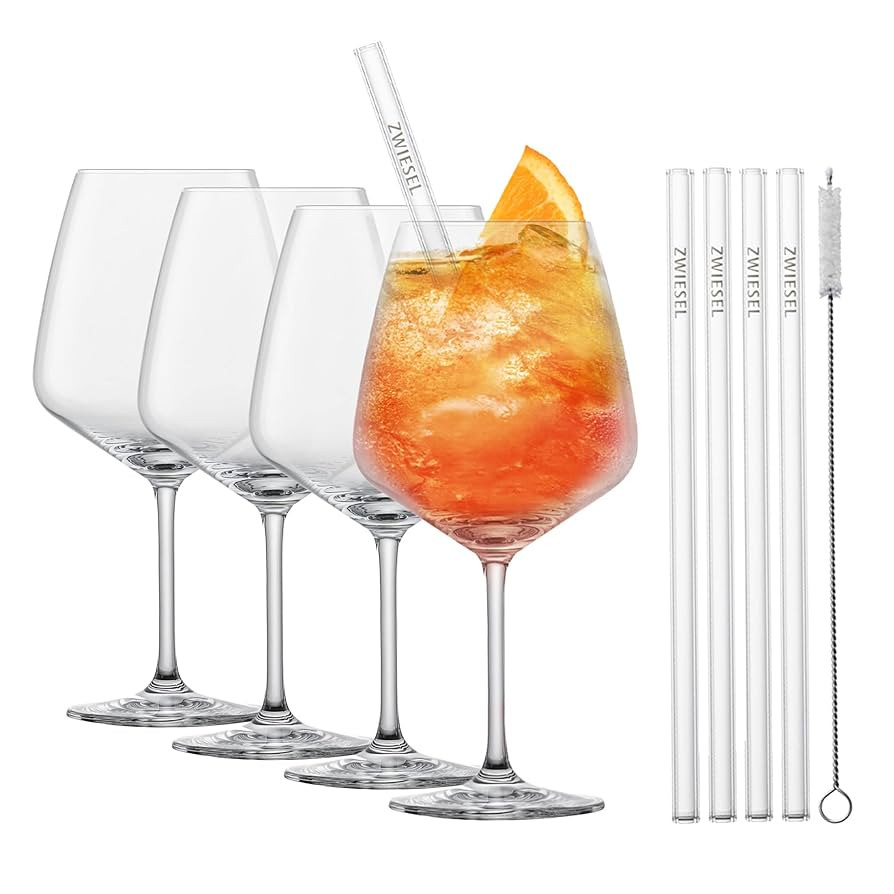 SCHOTT ZWIESEL After Work Drinks, Set mit 4 Cocktailgläsern, 4 Glastrinkhalmen und 1 Baumwollbü... | Amazon (DE)
