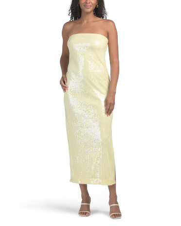 Strapless Sequin Embellished Maxi Dress | TJ Maxx