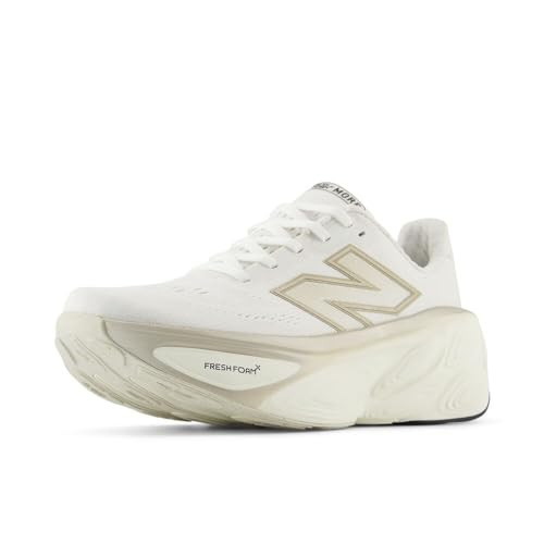 New Balance Women's Fresh Foam X More V5 Running Shoe, White/Sea Salt/Light Gold Metallic, 5.5 Wide | Amazon (US)
