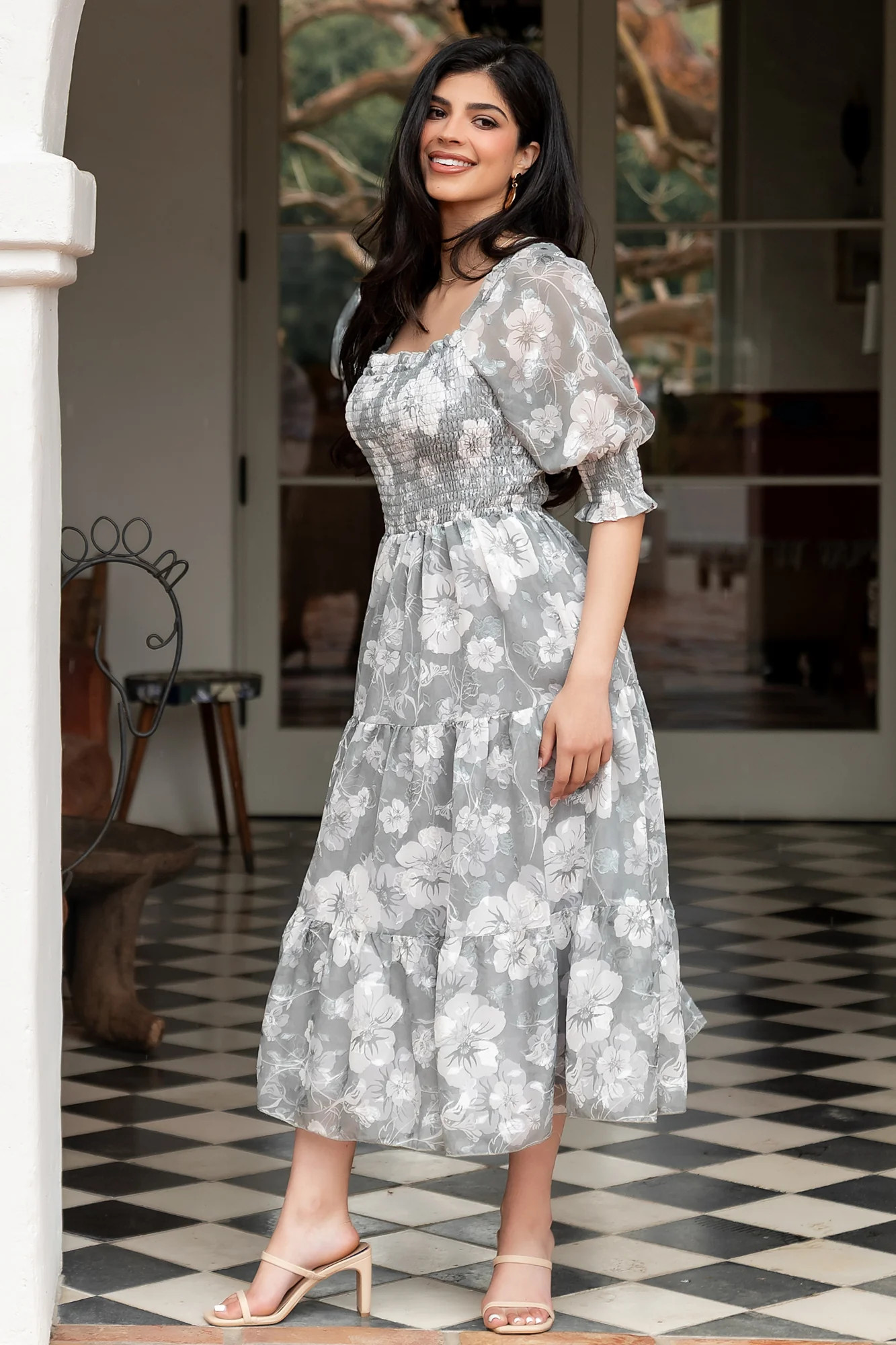 Fabian Jacquard Midi Dress | Dusty Sage | Baltic Born