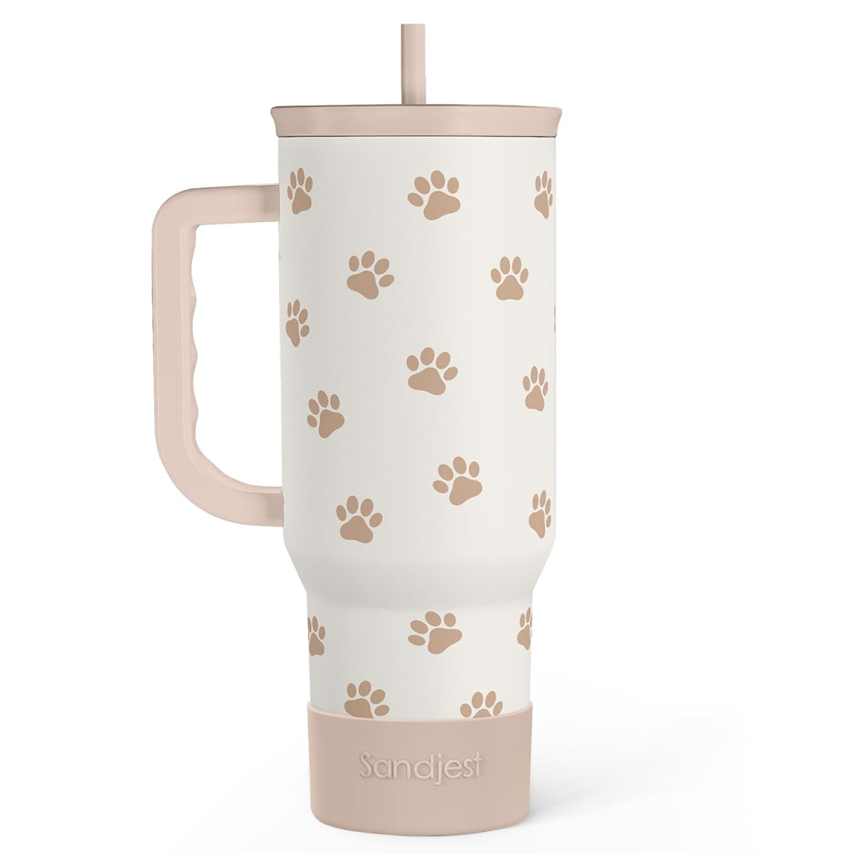 Paw Print Tumbler with Handle, Gifts for Dog Mom, Stainless Steel Insulated Tumblers Coffee Trave... | Amazon (US)