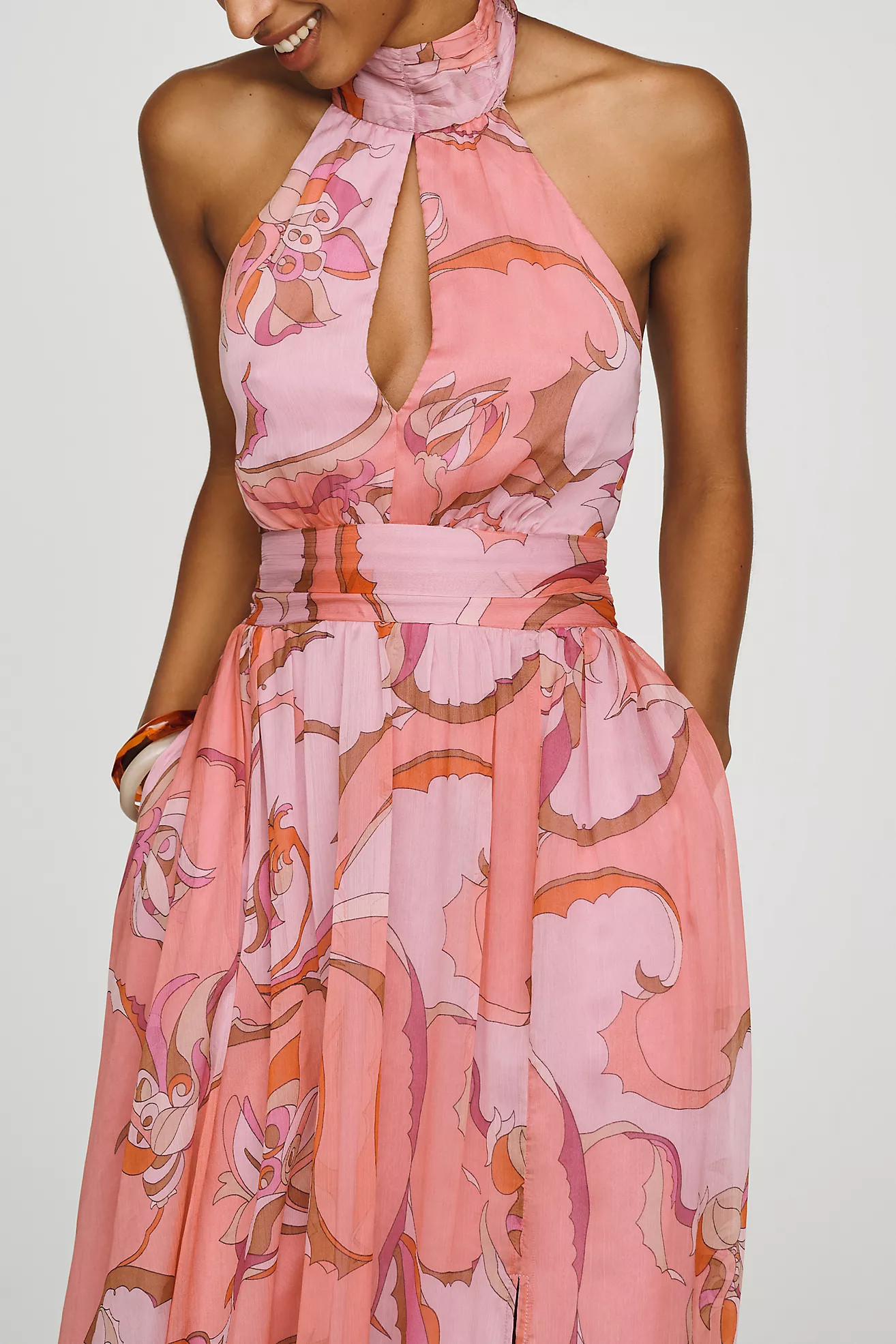 Maeve Cutout Halter Maxi Dress | Anthropologie (US)